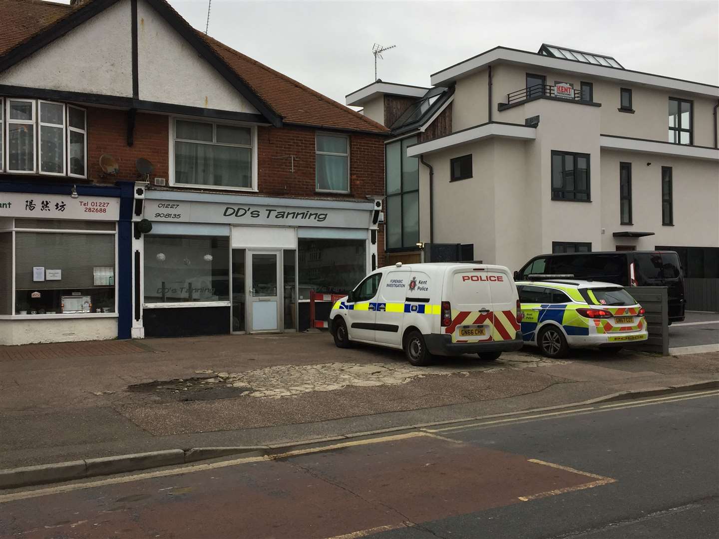 A cannabis farm was unearthed by Kent Police after a fire in Tankerton Road, Whitstable