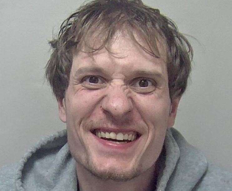 Joshua Bruton, from Cliftonville, was jailed for assaulting his girlfriend in Deal and brandishing a knife in the street. Pic: Kent Police