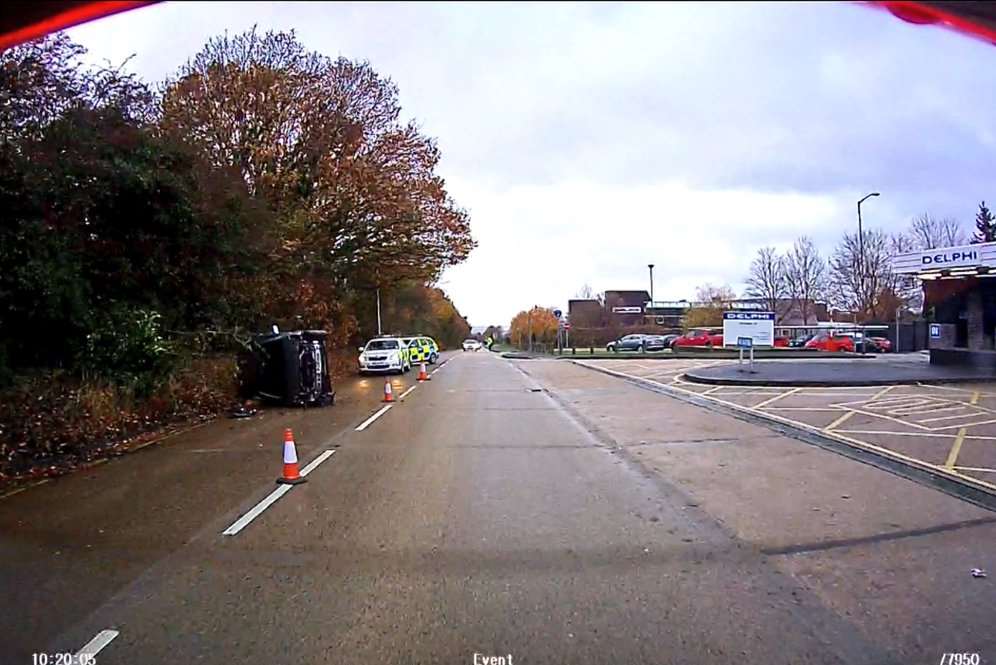 The vehicle in Courteney Road, Gillingham. Picture Geoff Watkins.