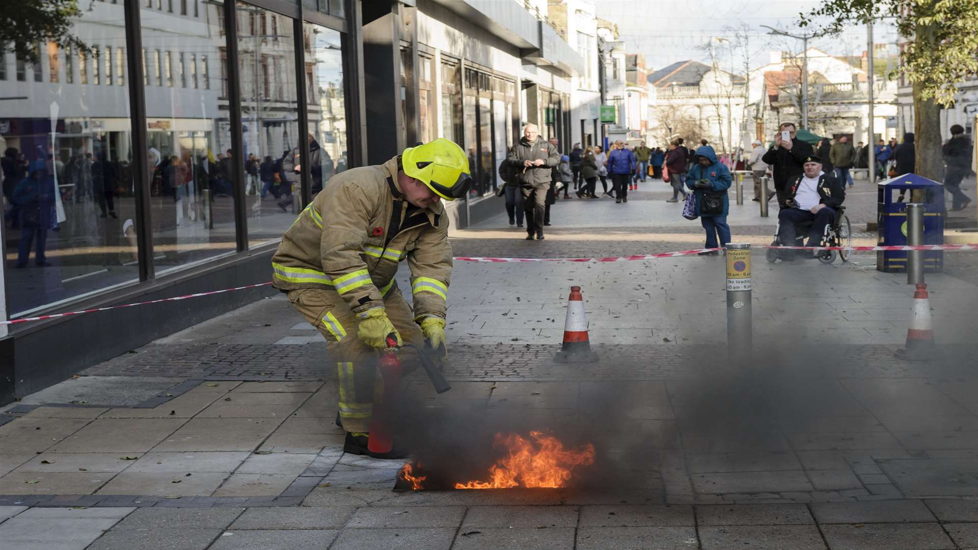 Firefighters put out the flames. Picture: Andy Payton