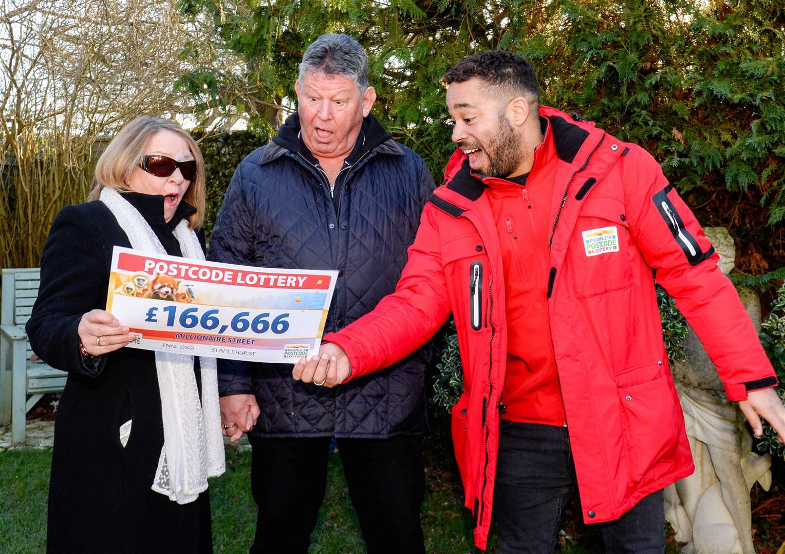 Steven Newman and his wife Pauline when they won £166,666. Picture: People's Postcode Lottery