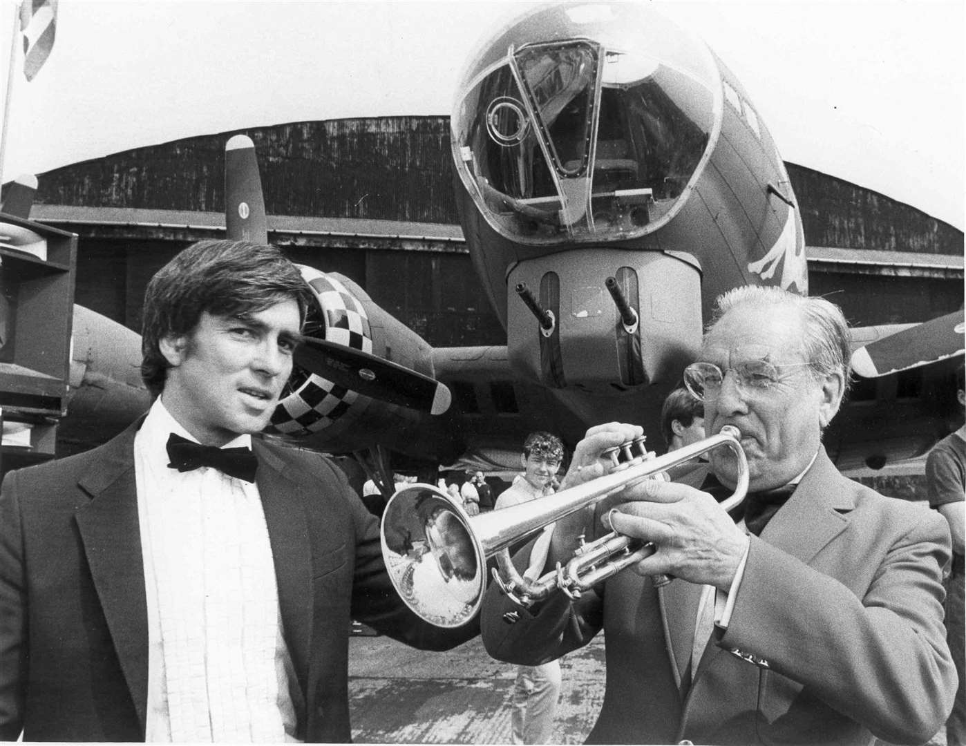 Herb Miller played old favourites, and his son John handled the vocals at Great Warbirds Air show at West Malling Airfield, Kent. August, 1984