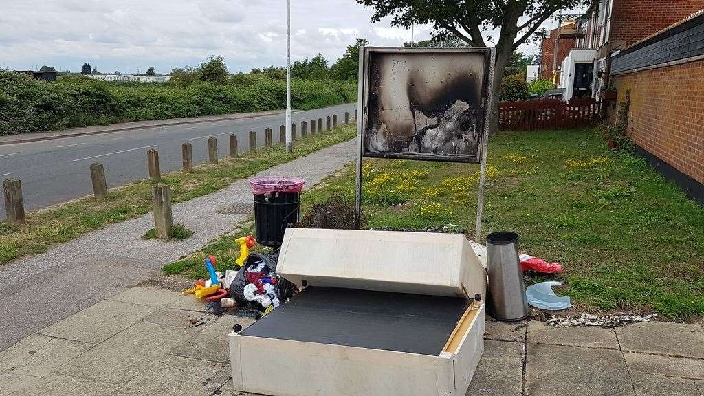 The rubbish was dumped in Faversham Road, Seasalter. Picture: Canterbury City Council