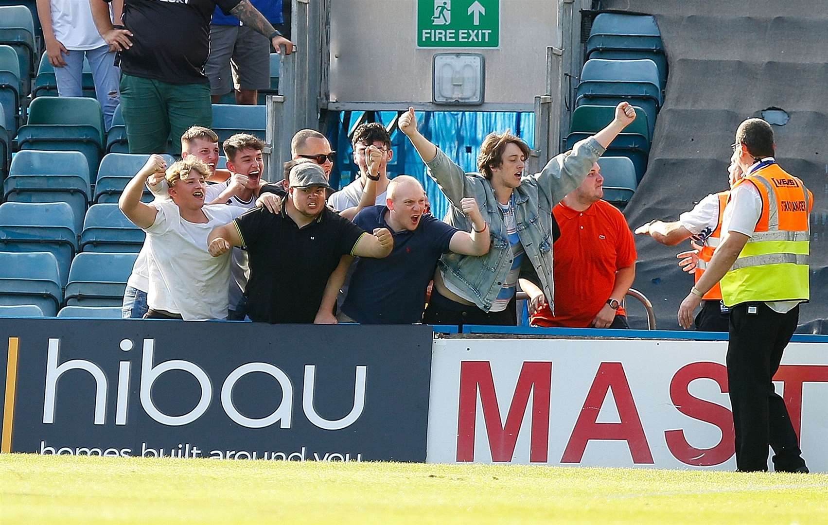 Dons fans had the last laugh, though, here celebrating their third goal. Picture: Andy Jones (51368852)