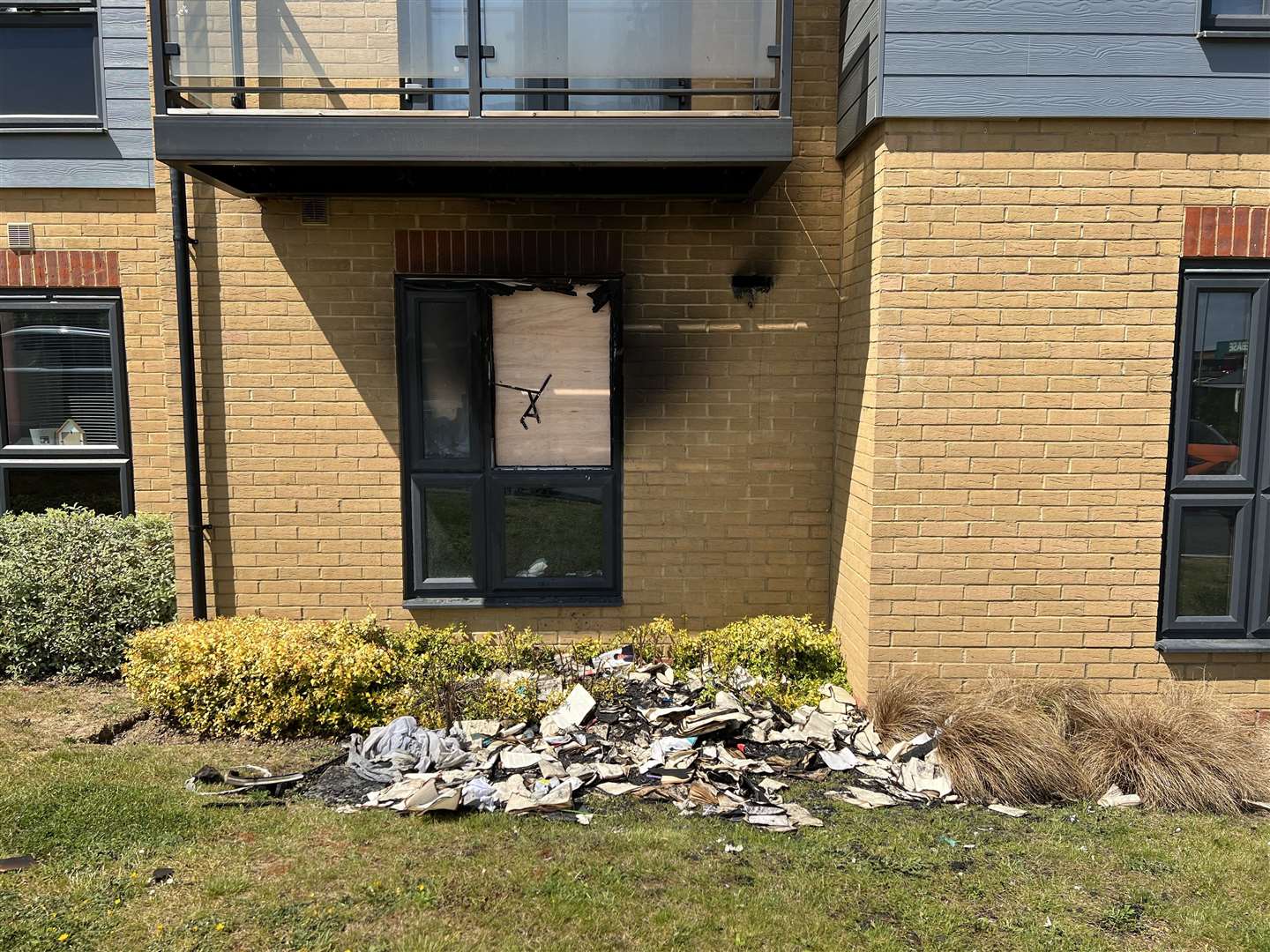 The fire damage at a flat in Church Street, Sittingbourne, near Redgrove Avenue. Picture: Megan Carr