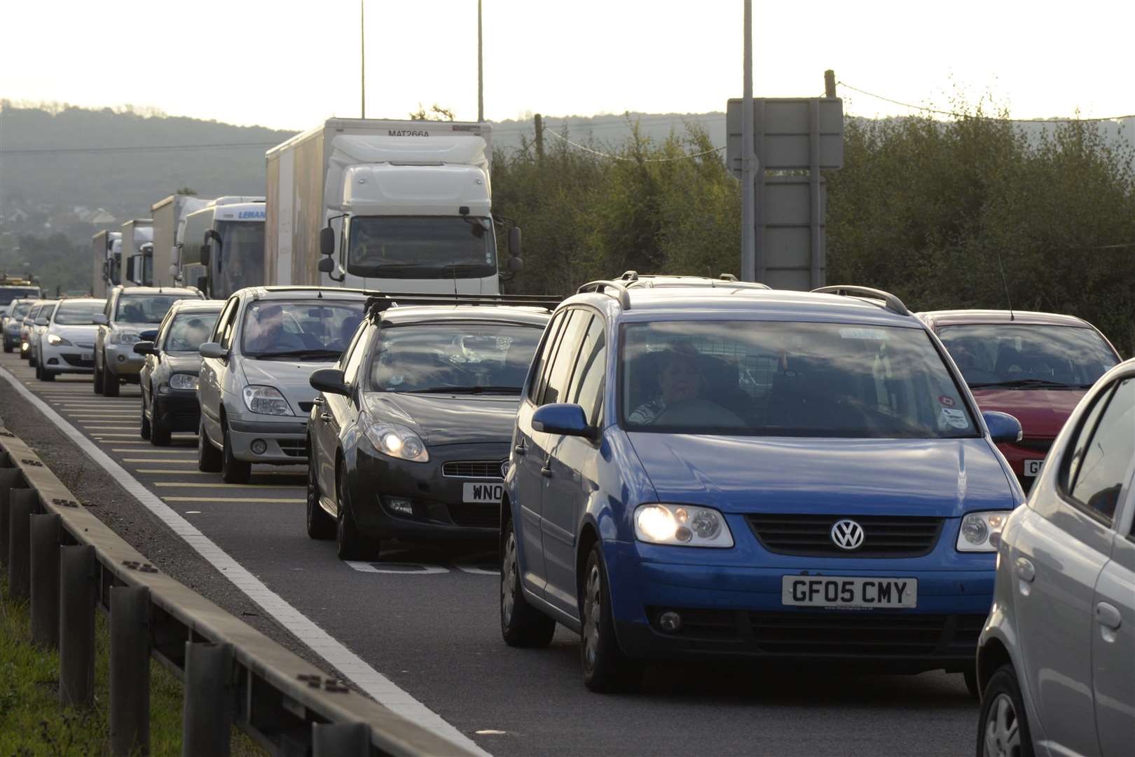 Traffic approaching Brenley Corner