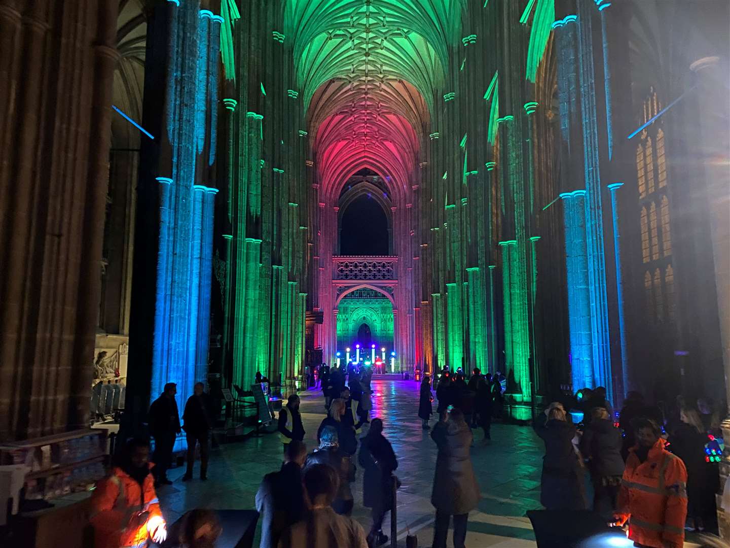 Moments before the silent disco in the Cathedral began to gather momentum