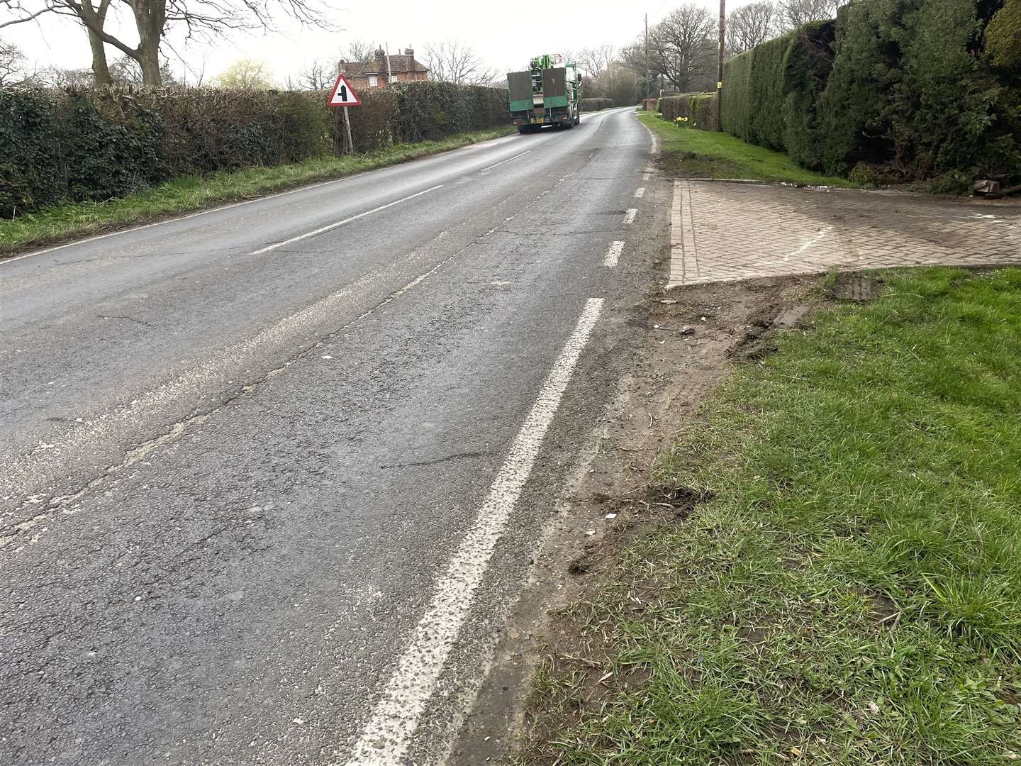 The scene of the fatal crash on Biddenden road