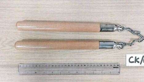 Police seized a pair of nunchucks