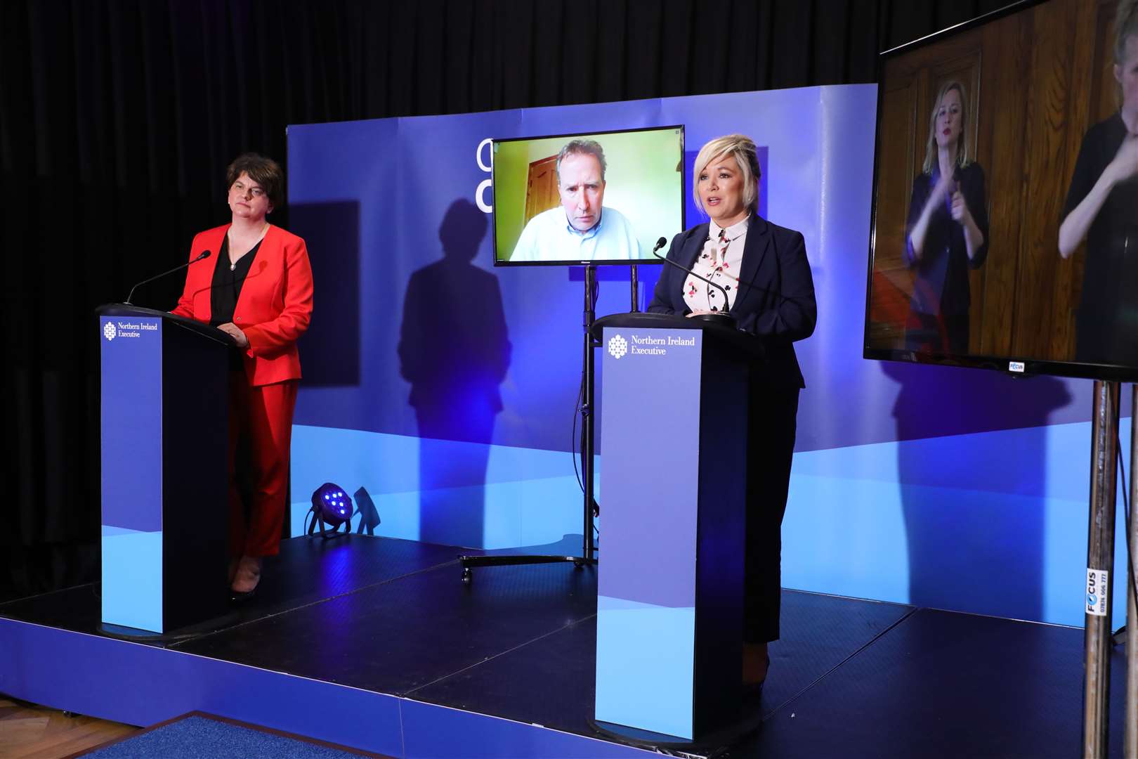 First Minister Arlene Foster (left) and Deputy First Minister Michelle O’Neill (Kelvin Boyes/Press Eye/PA)