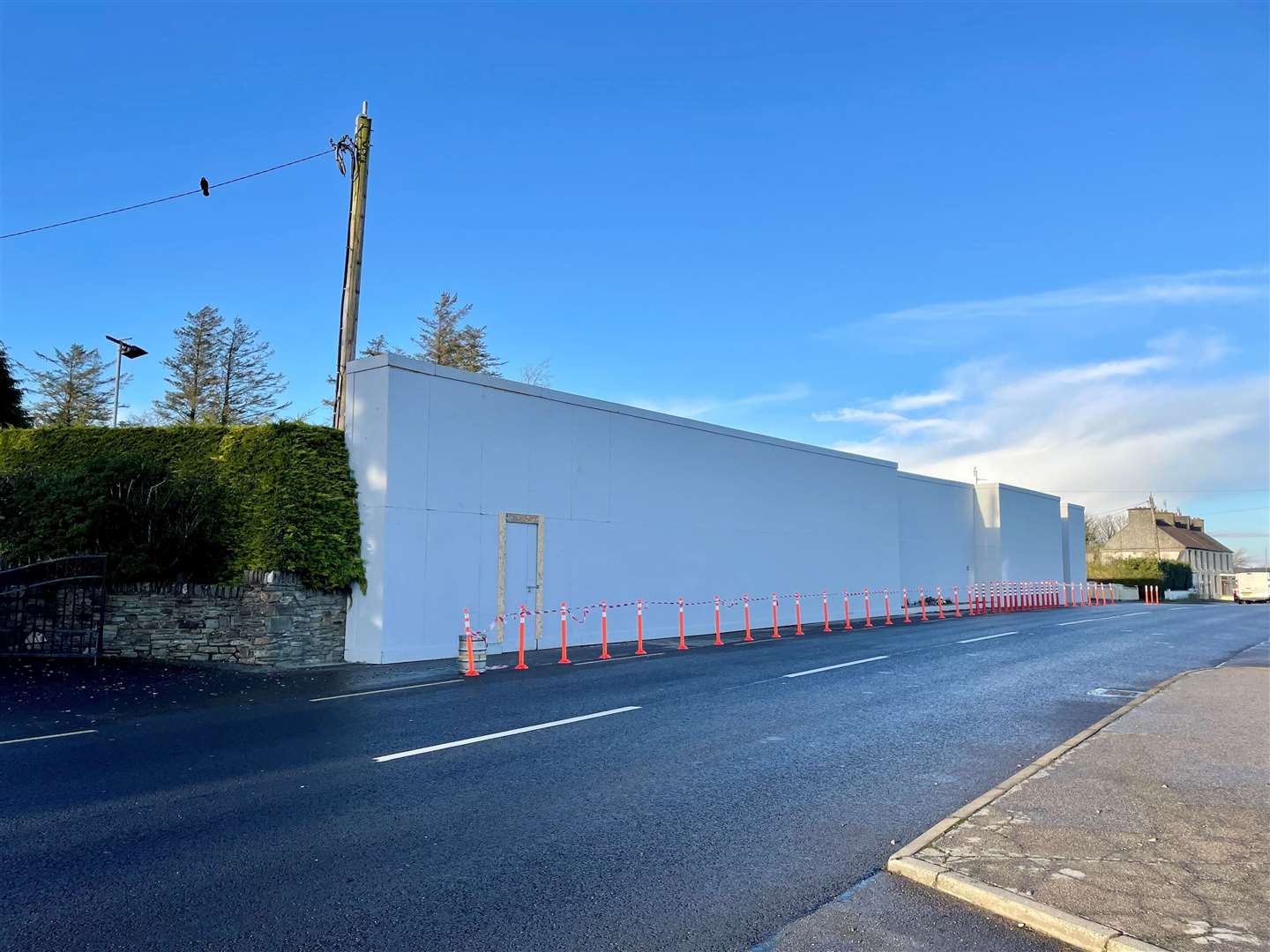 The boarded-up petrol station in Creeslough, Co Donegal (David Young/PA)