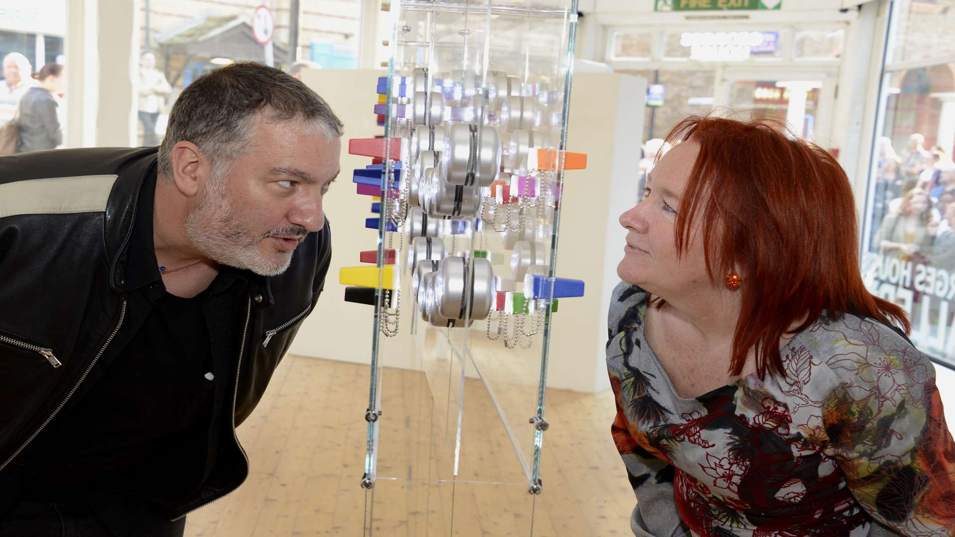 Spencer Tunick and Strange Cargo's Brigitte Orasinski at last year's Museums at Night exhibition in Folkestone. Picture: Paul Amos