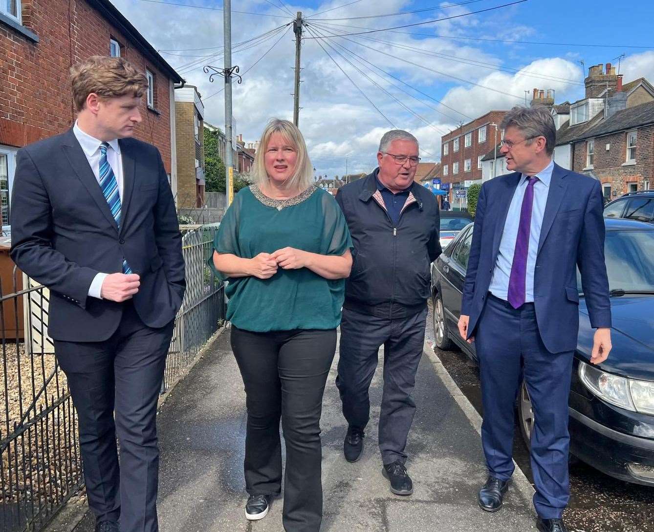 MP Greg Clark met with Kent Police and Crime Commissioner Matthew Scott, and local residents to address the crimes. Photo: Greg Clark