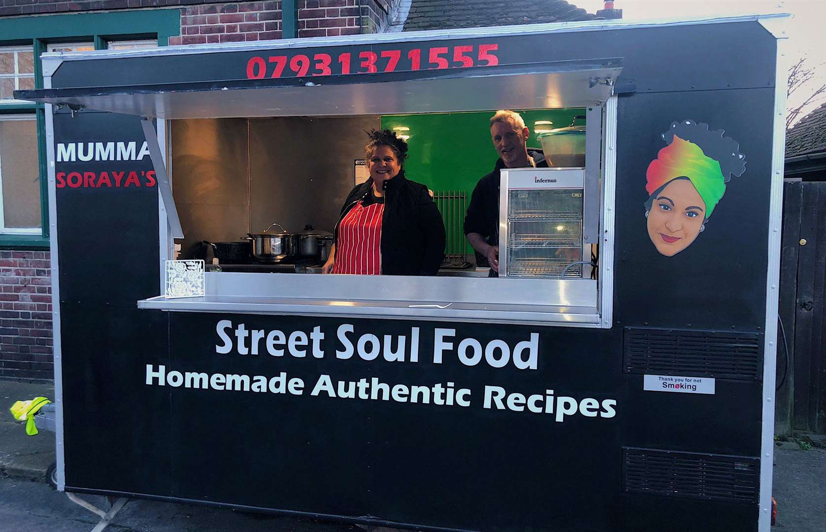 Mumma Soraya’s soul food truck outside The George pub in Rochester. Picture: Facebook / Mumma Soraya’s