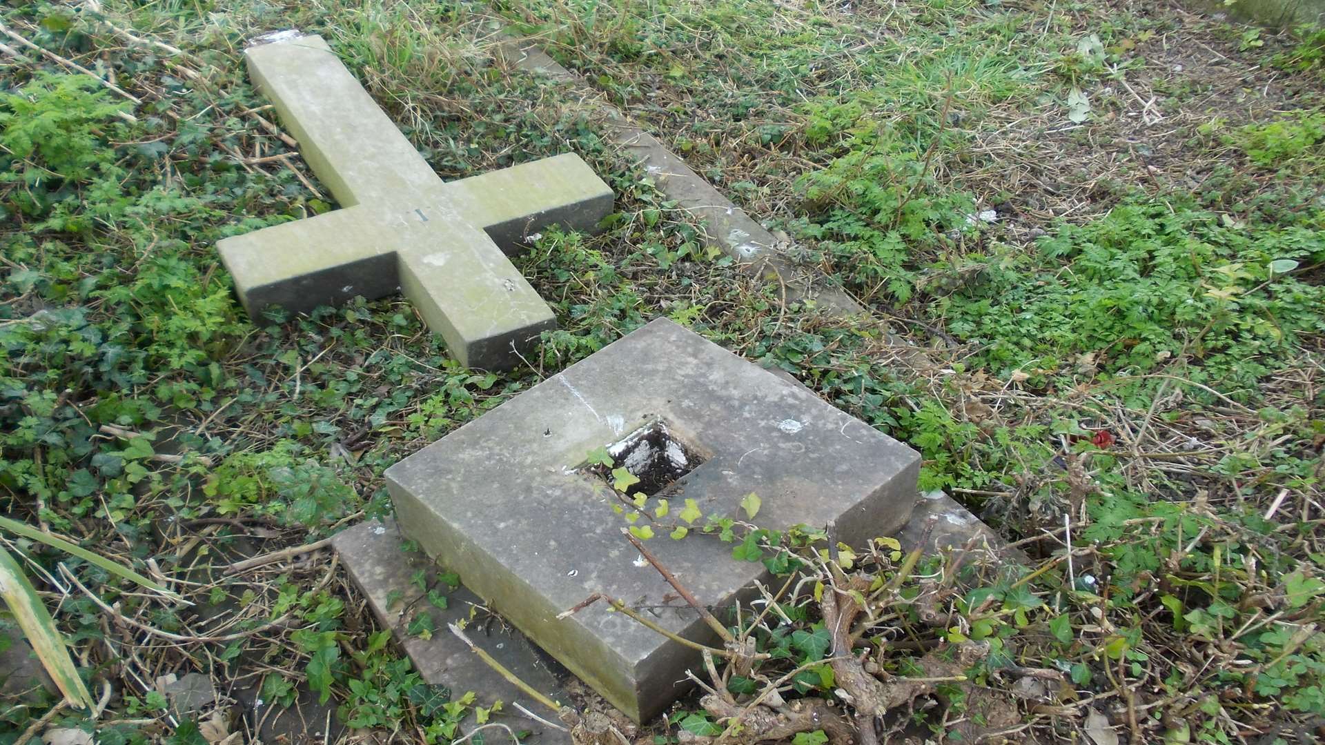 One of the gravestones