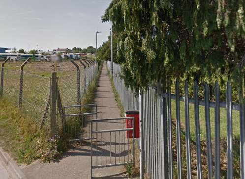 The attack took place down an alleyway near Eddington Lane. Pic: Google