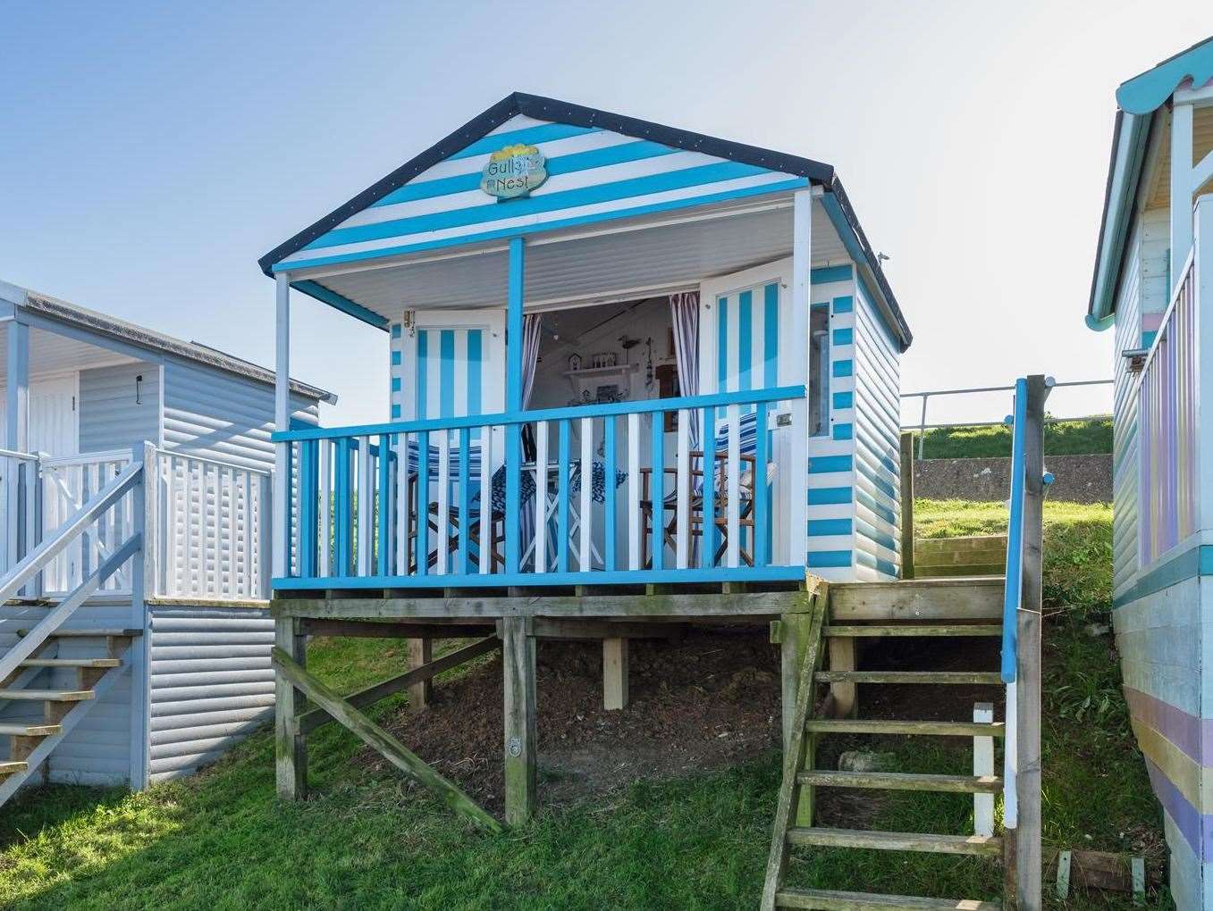 On the prized Marine Parade at Tankerton, this beach hut is on the market for £65,000