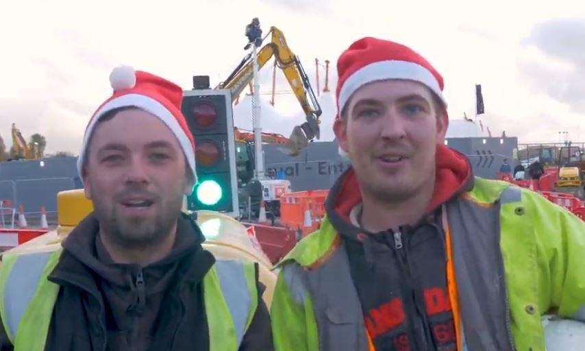 Two of the Walker workers outside the Designer Outlet expansion (5888790)