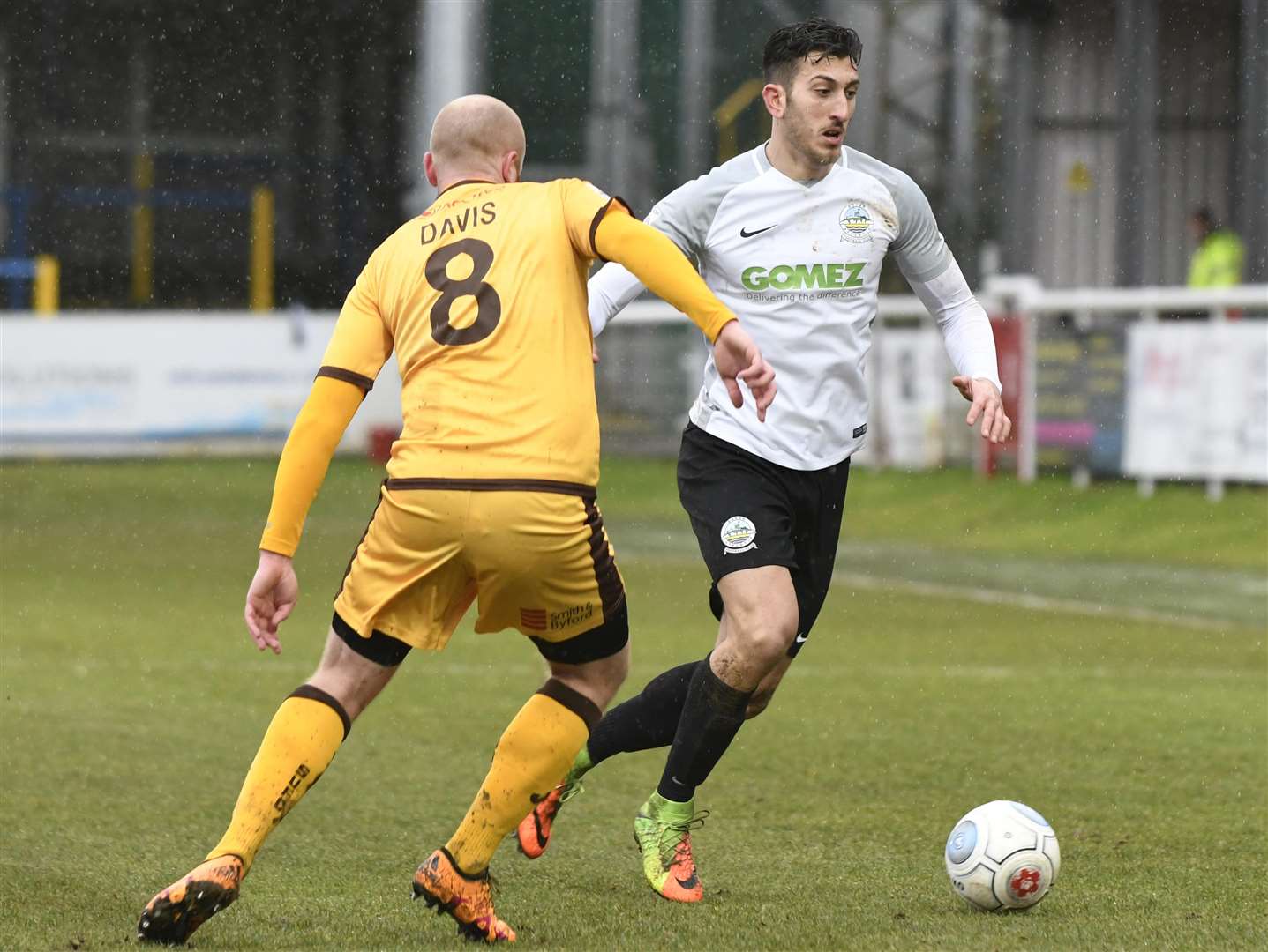 Giancarlo Gallifuoco on the ball for Dover Picture: Tony Flashman