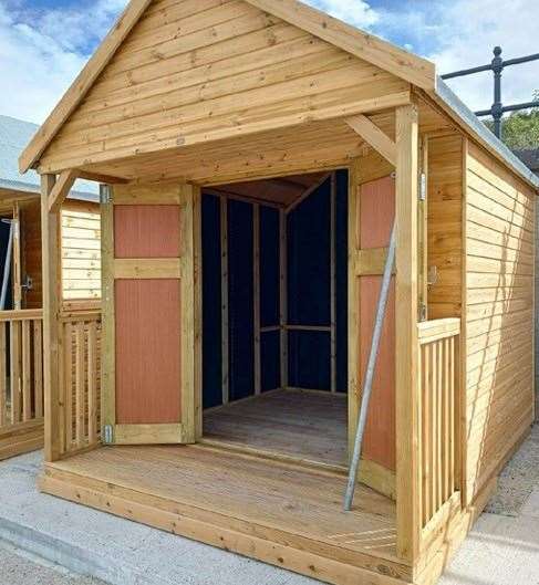 The 2.4m x 2.9m huts in East Cliff are on the market for £30,000