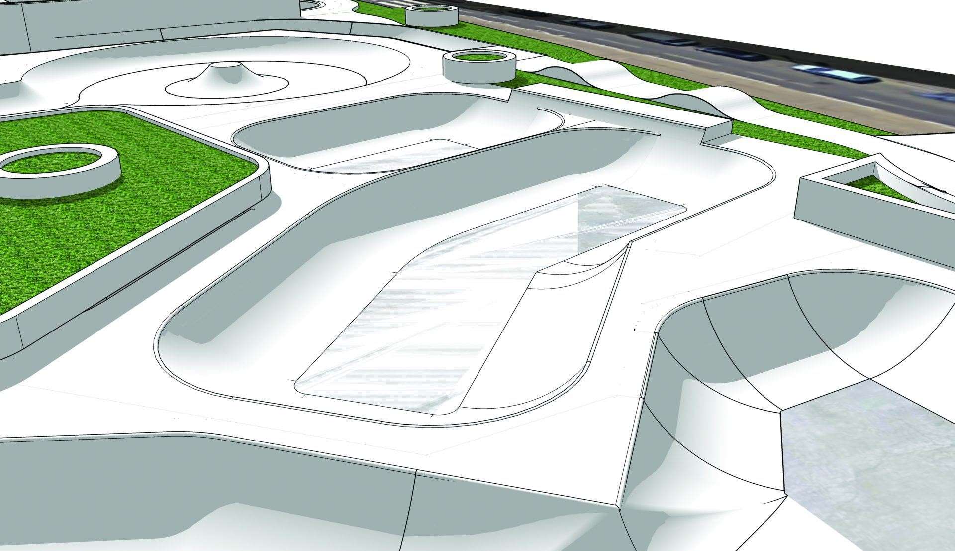 How the new £1 million skatepark in Ethelbert Crescent, Cliftonville, could look. Picture: Thanet District Council