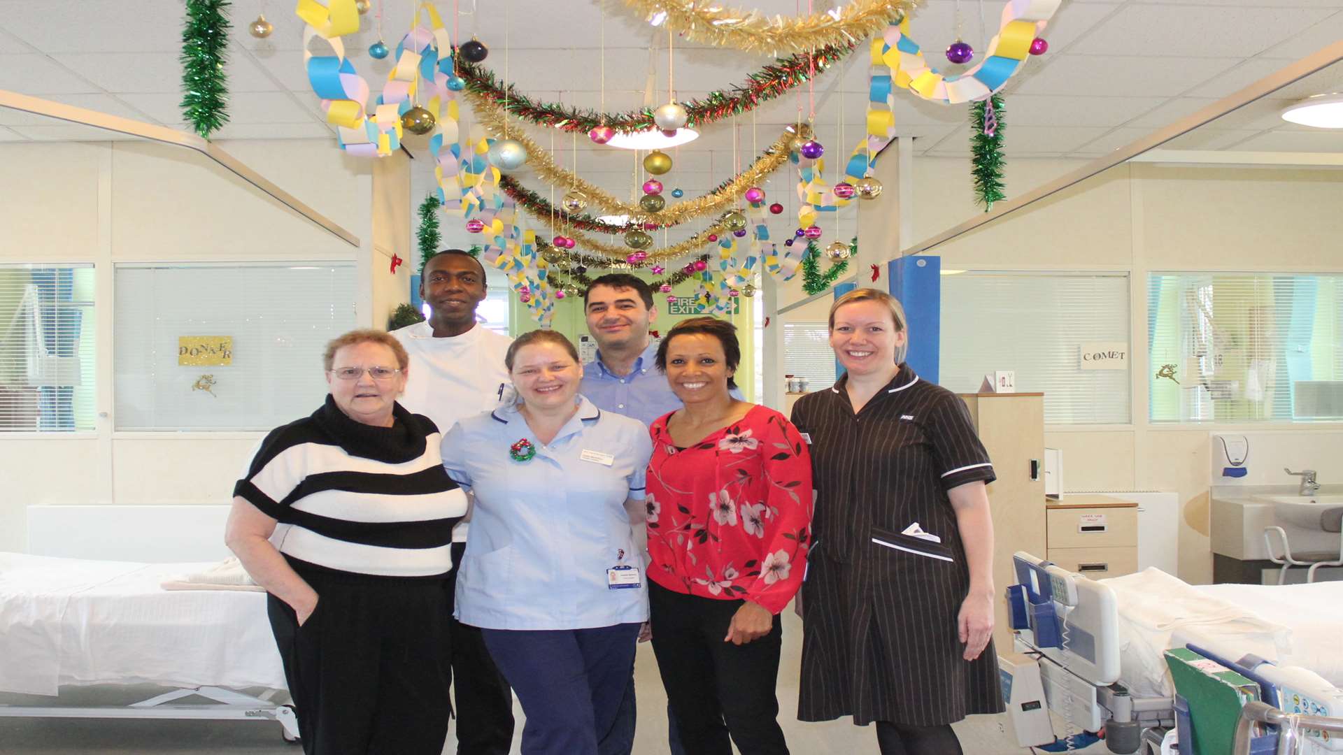 Kelly with some team members at Sevenoaks Hospital