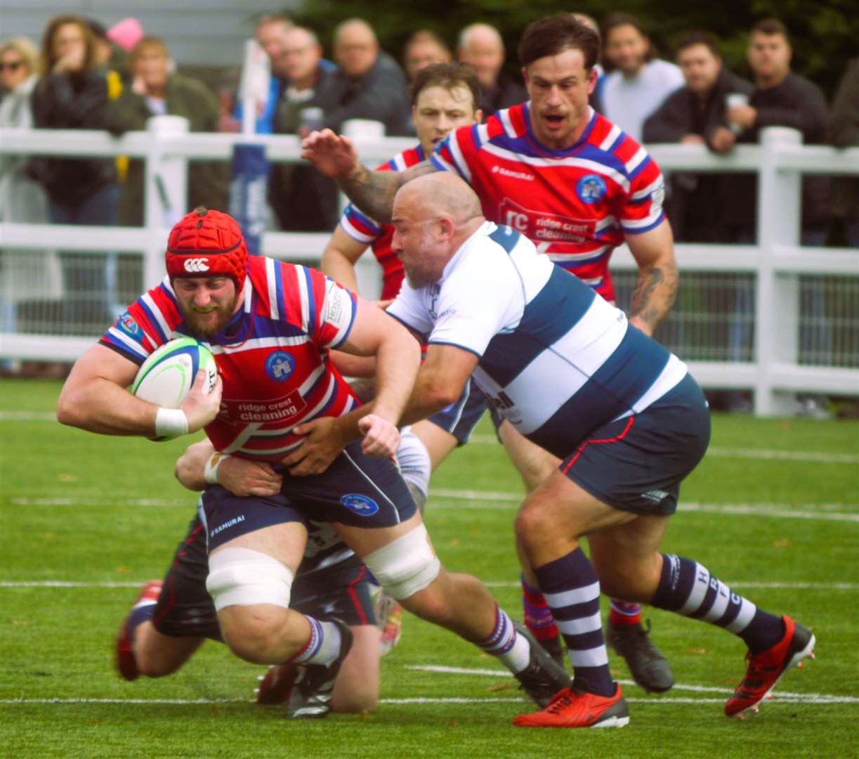 Ryan Munnelly in full flight for Tonbridge Juddians at Havant. Picture: Adam Hookway