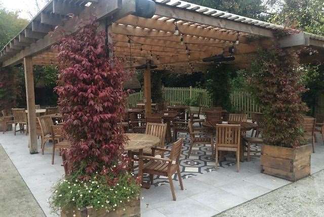 I'm sure there used to be a children's assault course built from logs here - it has been redeveloped into a sumptuous covered outdoor dining area