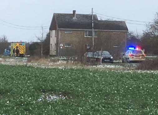 Emergency services at the scene of a crash on Allhallows