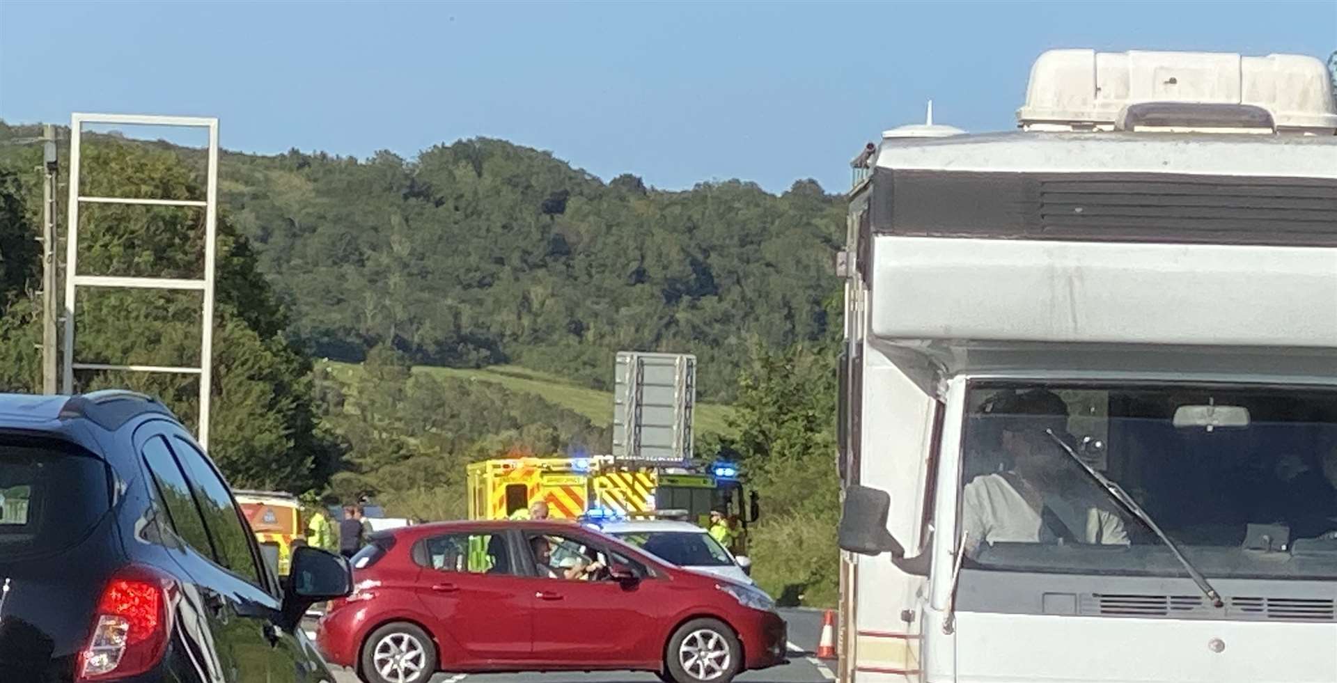 The scene of the crash at Folkestone Road, Dover. Picture: Steve Salter