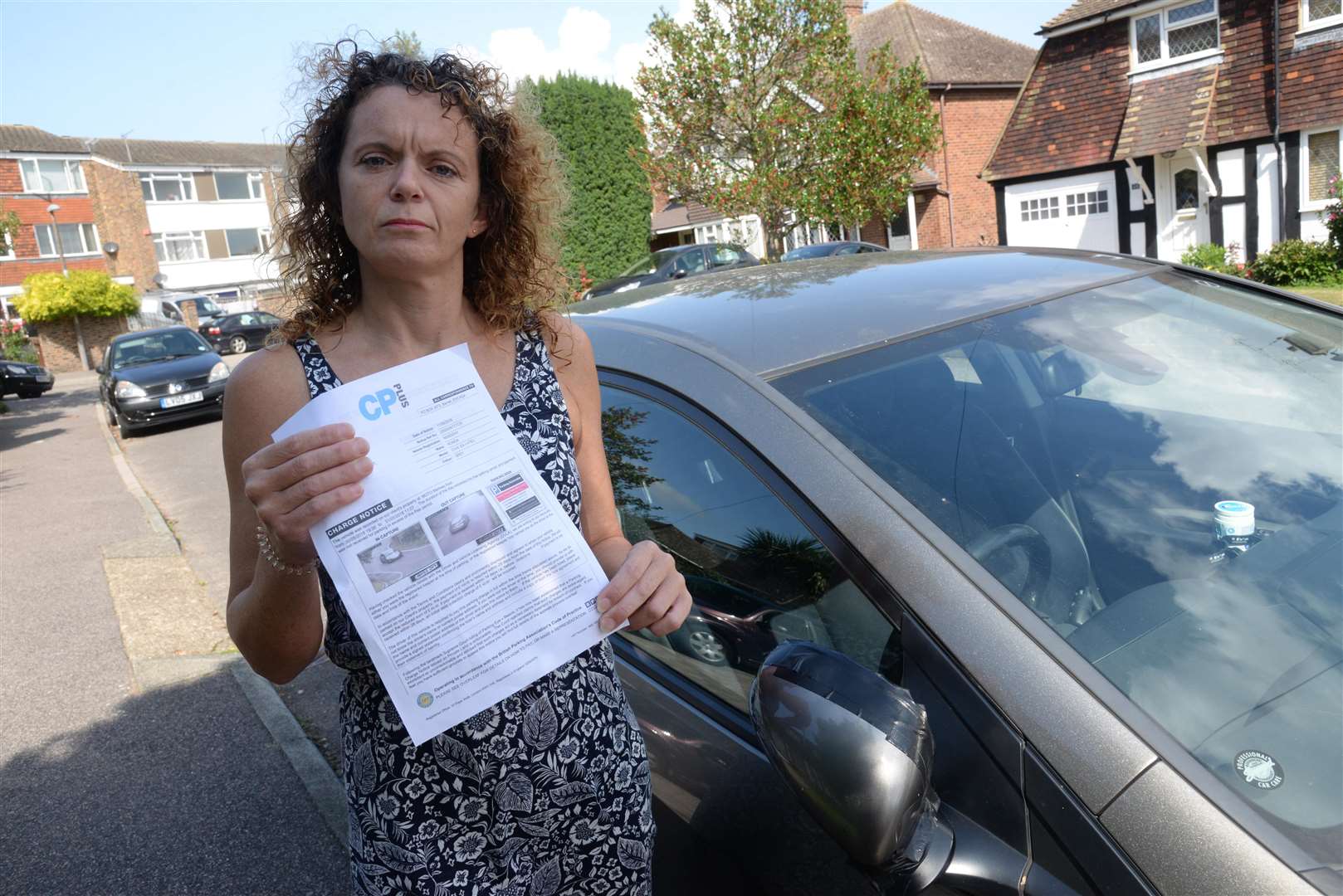 Toni Bates of Rainham and her parking fine. Picture: Chris Davey. (3912002)