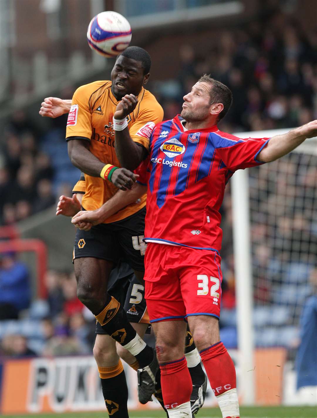 George Elokobi in action for Wolves against Crystal Palace during his playing days. Picture: Neil Everitt