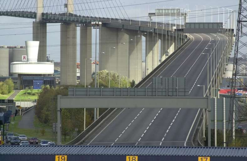 There's been an accident on the Dartford QE2 Bridge. Stock image