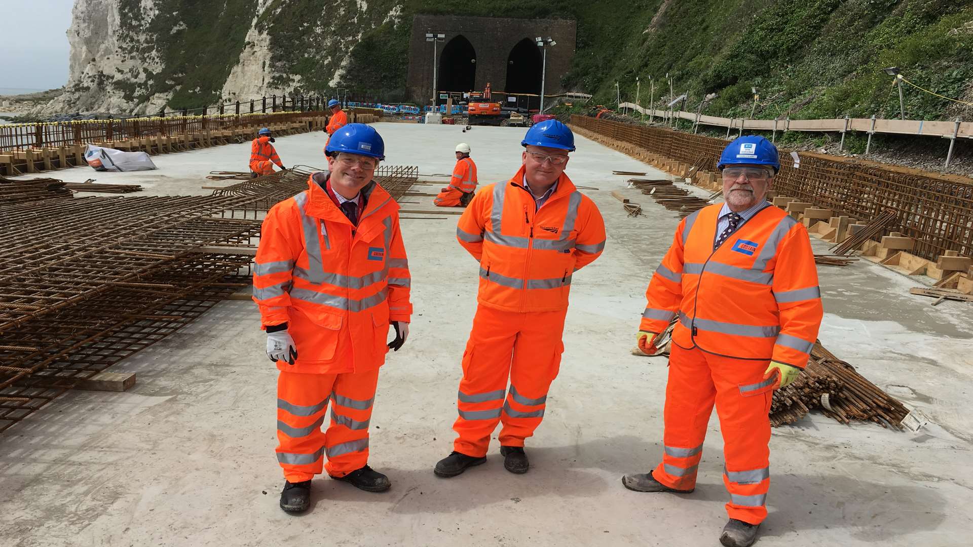 The first bridge deck on the rail line repairs at the Shakespeare beach area of Dover.