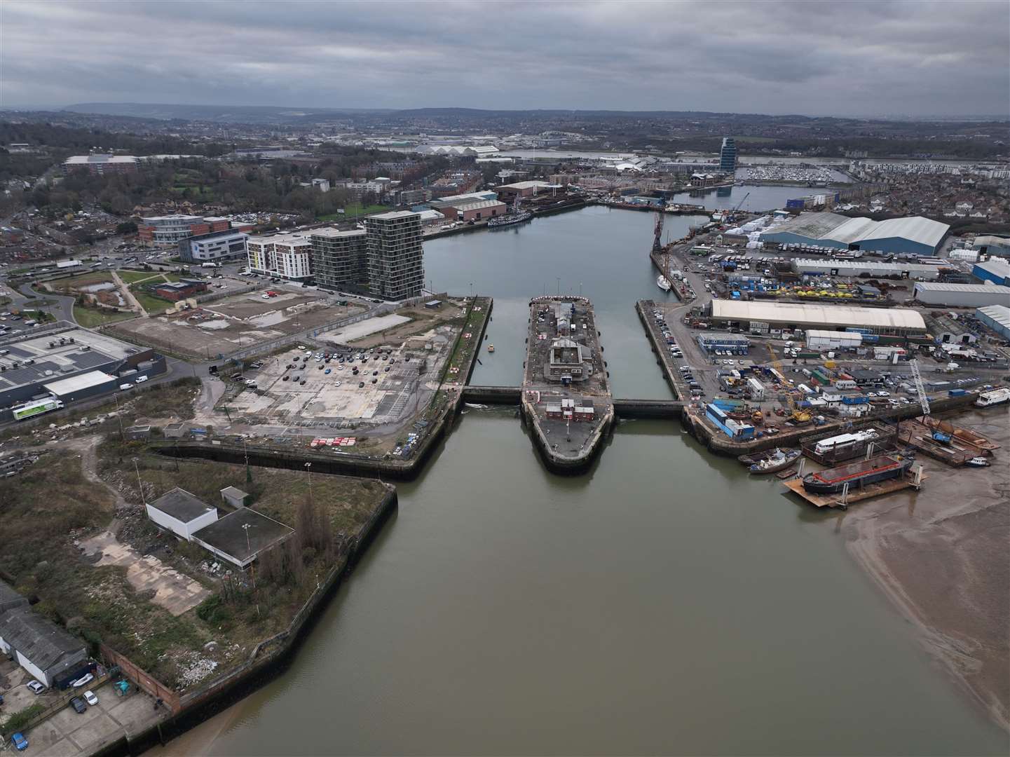 Redevelopment proposals at Chatham Docks by Peel L&P were among the contentious elements of the previous draft plan. Picture: Phil Drew