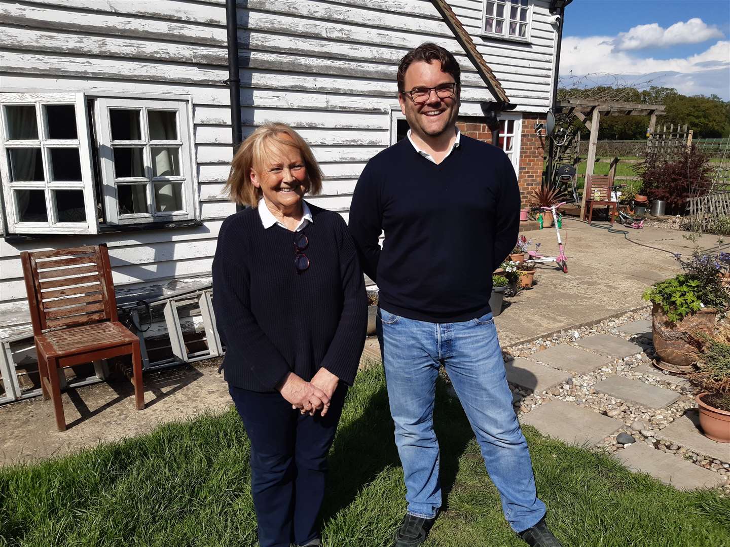 Patricia Shave and her son Matthew at her home in Stilebridge Lane