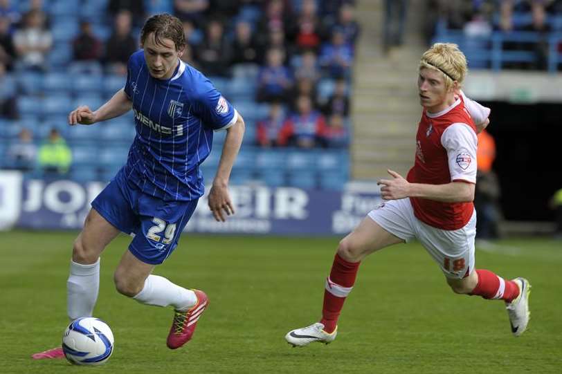 Elliott Hewitt played on loan for Gillingham after joining from Championship side Ipswich Town