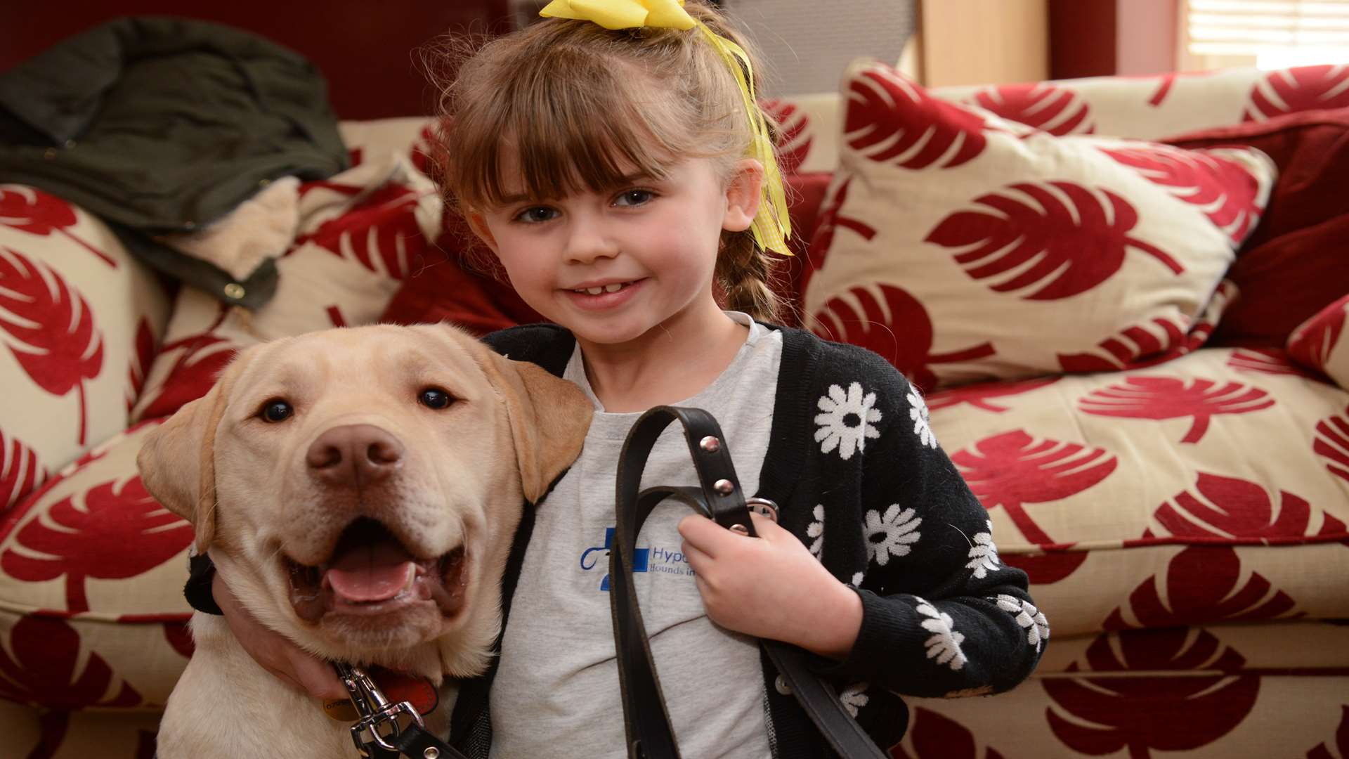 Phoebe Denton, seven, with her Hypo Hound Teddy.