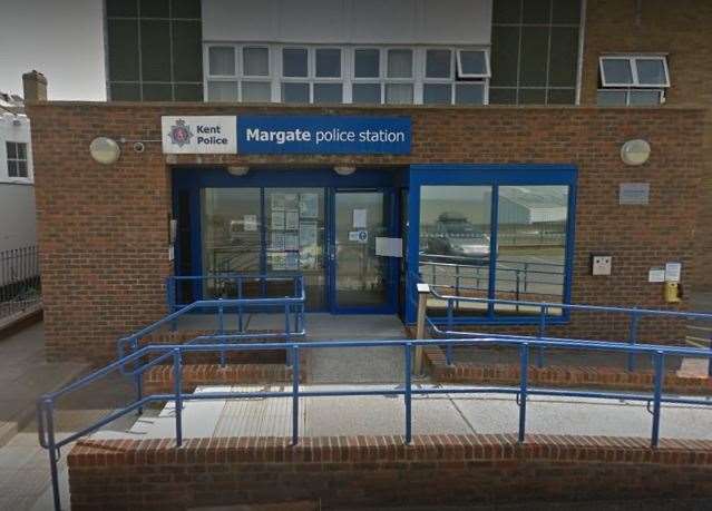 Daly had been riding an e scooter outside Margate police station when he was stopped by police. Picture: Google Street View