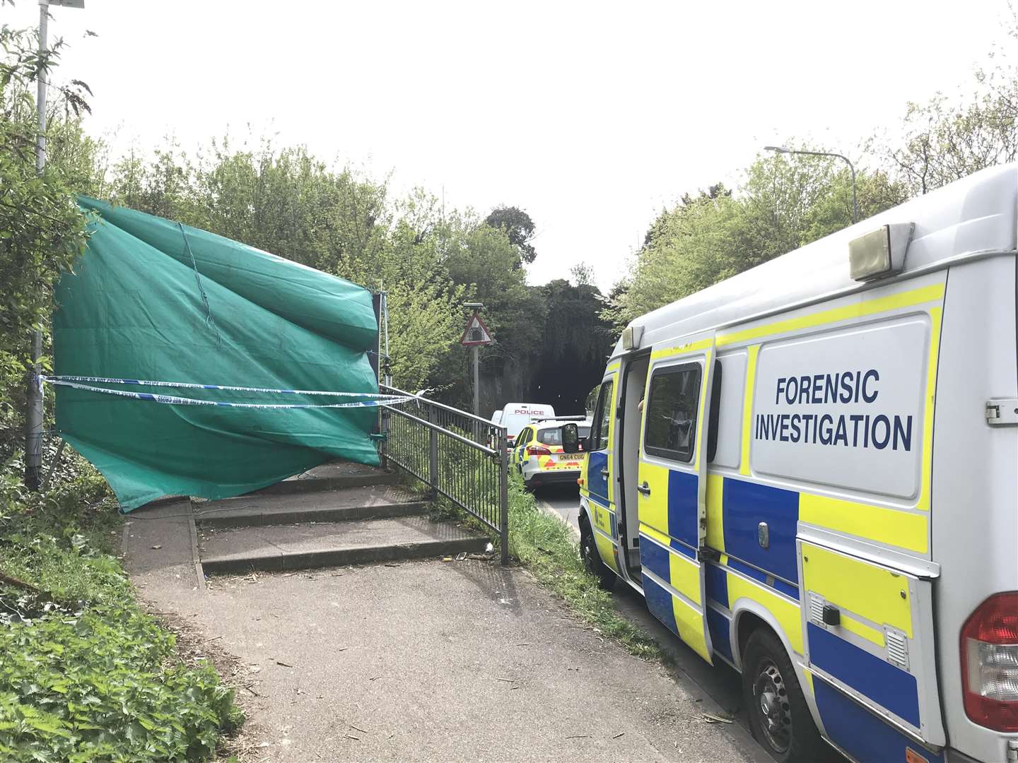 A forensics van arrived earlier this afternoon