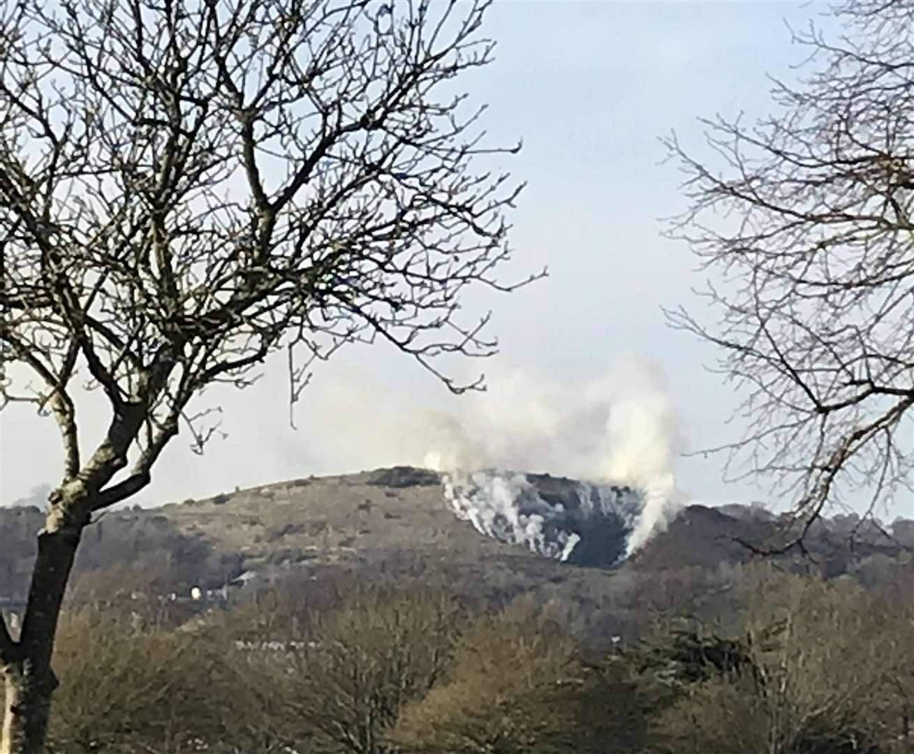 Smoke at the scene of the fire. Picture: Rebecca Knight