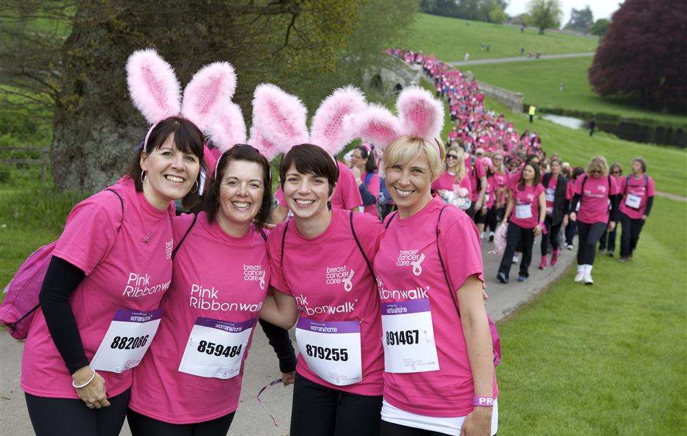 Walkers on one of the Breast Cancer Care Pink Ribbonwalks