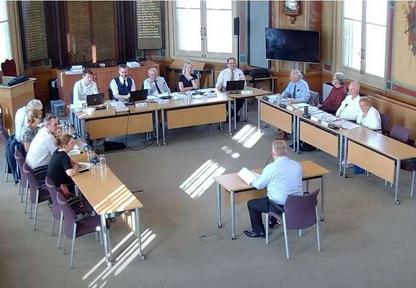 Cllr David Burton addresses a meeting of Maidstone Borough Council regarding its constitution