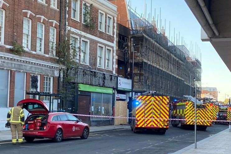 A fire ripped through the vacated premises of 28 Lowfield Street, Dartford. Photo: Antony Last