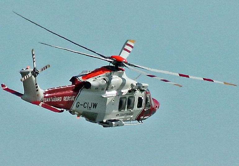 A coastguard helicopter was seen searching the sea near Margate. Stock image