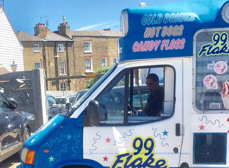 Jason Tevfik's ice cream van in the Keam's Yard council park