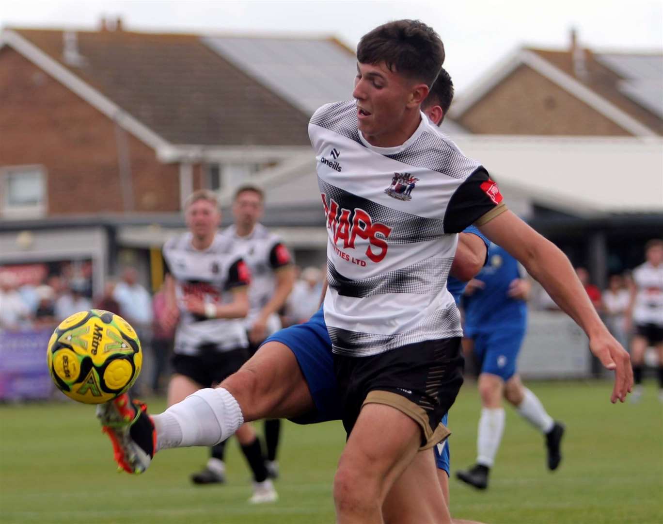 Jamie Kennedy on his way to opening the scoring for Deal. Picture: Paul Willmott