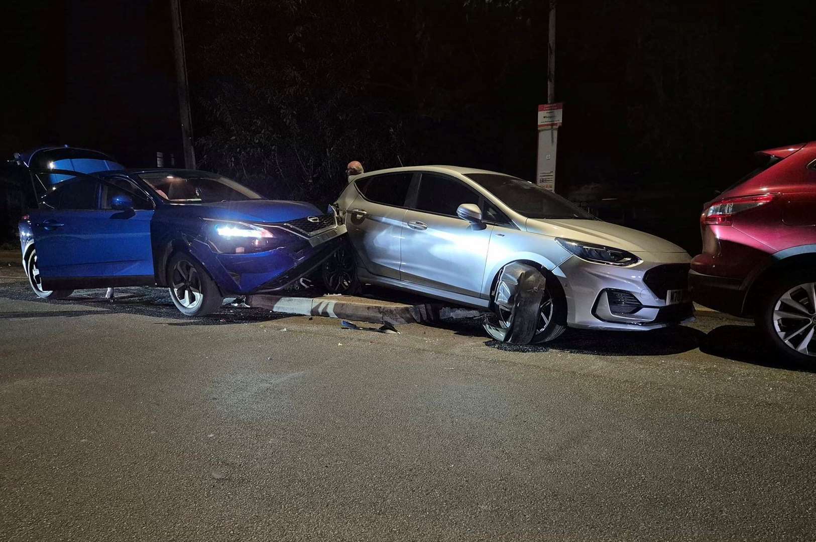 Three cars were involved in a crash on Chalkwell Road, Sittingbourne. Photo: Paul Mercer