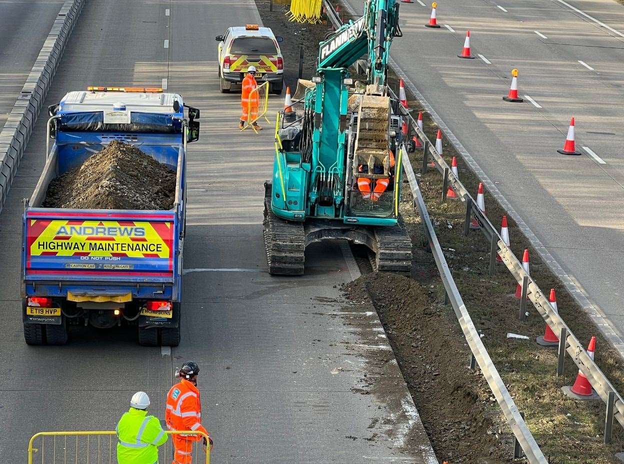 Work to allow Brock’s barrier to be stored in the central reservation was thought to be finished