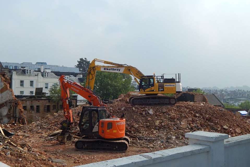 Diggers were seen at the site on Sunday. Picture: Carolyn Gray